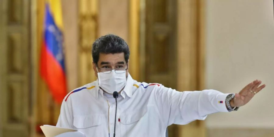 Venezuelas Präsident Nicolás Maduro bei einer TV-Anprache