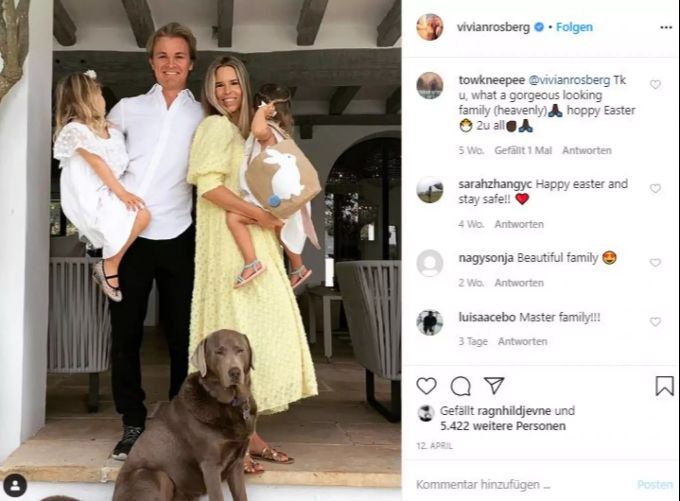 Nico Rosberg, seine Frau Vivian und die beiden Töchter in ihrem Zuhause. Nico Rosberg