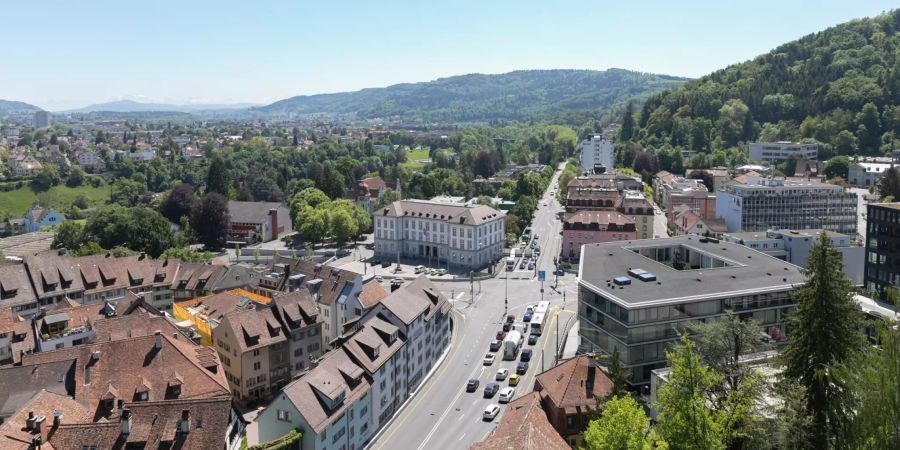 Die grosse Kreuzung in Baden.