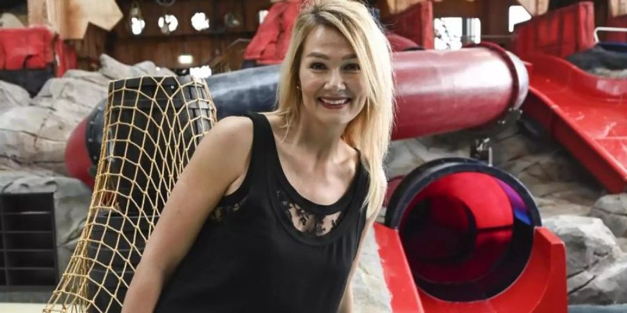 Franziska van Almsick 2019 in der Indoor-Wasserwelt «Rulantica» im Europa-Park. Foto: Patrick Seeger/dpa
