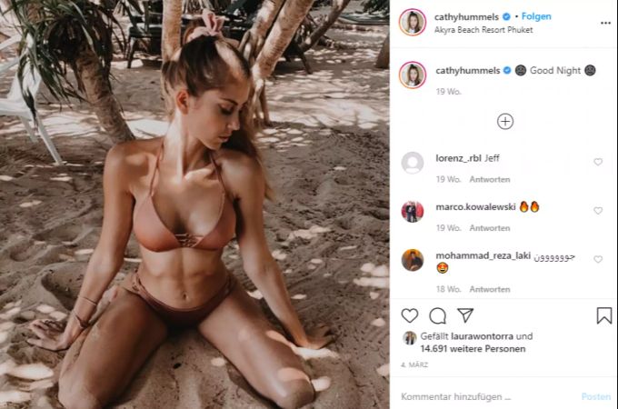 Cathy Hummels bei den Dreharbeiten ihrer ersten TV-Show. Cathy Hummels
