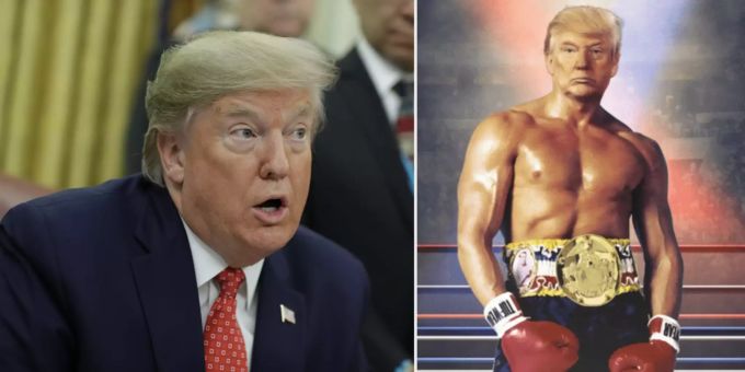 Spott und Häme - Donald Trump postet Rocky-Fotomontage auf Twitter