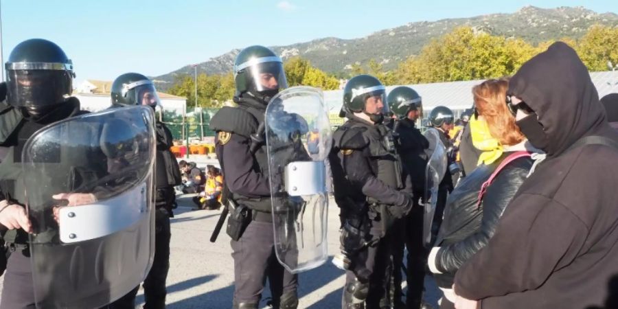 Blockade der Autobahn zwischen Spanien und Frankreich