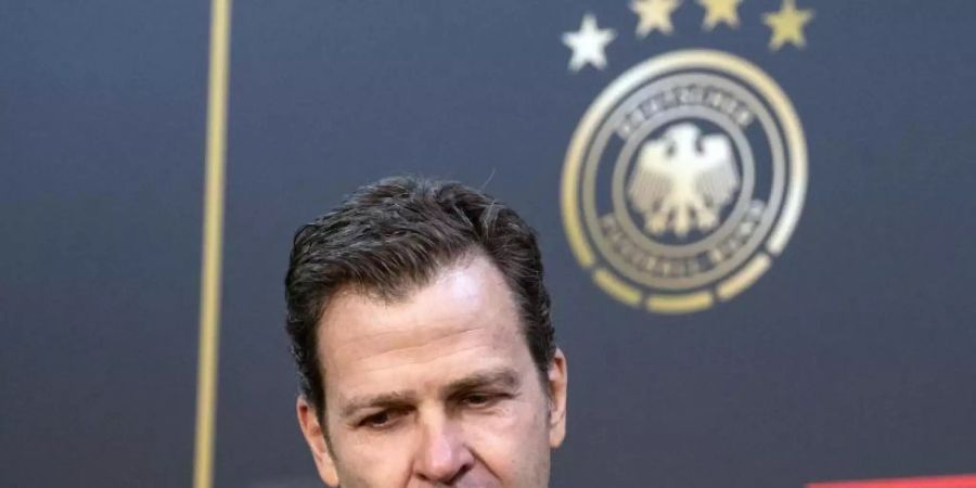Oliver Bierhoff macht sich Gedanken um die Aussendarstellung der deutschen Fussball-Nationalmannschaft. Foto: Federico Gambarini/dpa