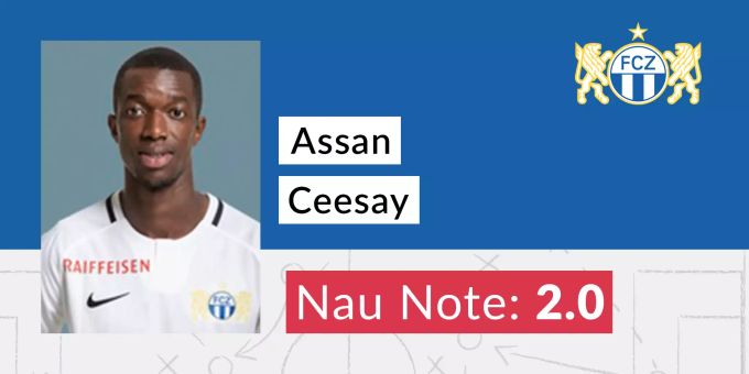 Assan Ceesay erhält die Nau-Note 2.0. Assan Ceesay erhält die Nau-Note 2.0.
