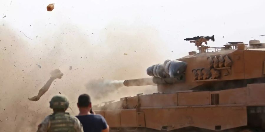 Türkische Soldaten am Montag nahe der Stadt Ras al-Ain in Nordsyrien