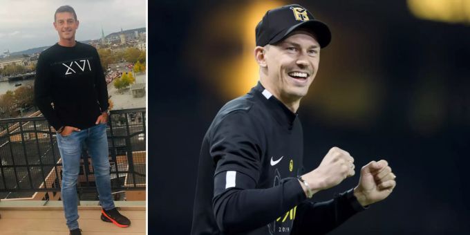 Roman Kilchsperger mit dem Pullover aus der Kollektion von YB-Fassnacht. Roman Kilchsperger