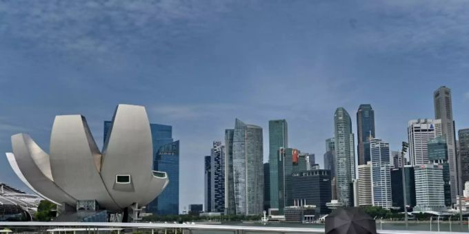 Die Skyline von Singapur. Singapur