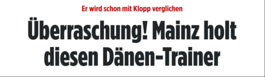 Die «Bild»-Zeitung bezeichnet den neuen Mainz-Trainer als «Überraschung».