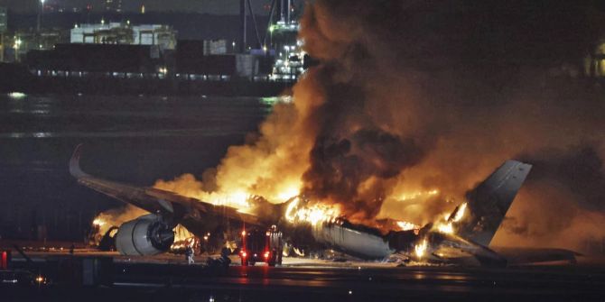 Unglück Kollision Flughafen Tokio