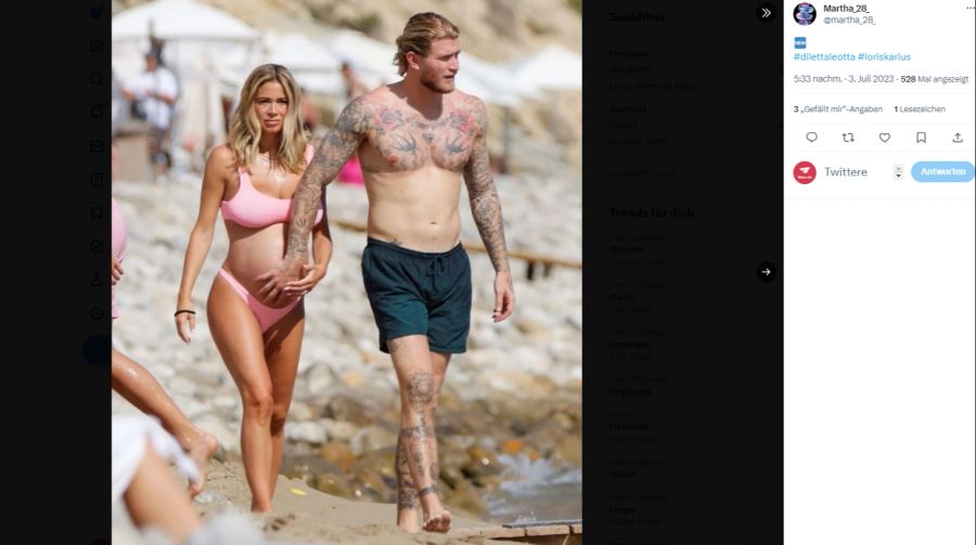 Loris Karius und seine Freundin Diletta Leotta auf Ibiza.