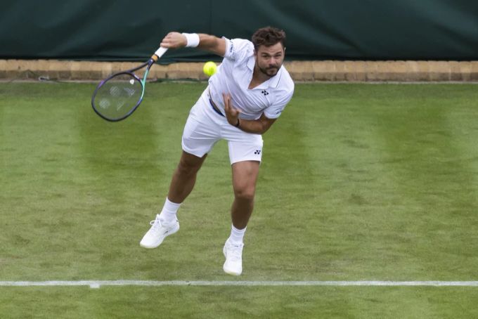 Stan Wawrinka im Erstrundenmatch gegen den Finnen Ruussuvuori. Stan Wawrinka Wimbledon