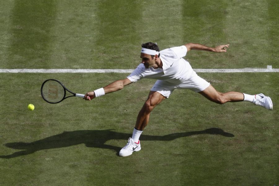 Roger Federer in Aktion.