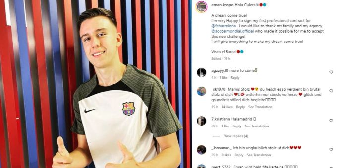 Eman Kospo wechselt von GC zum FC Barcelona. Eman Kospo GC Barça