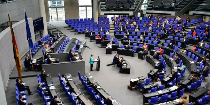 Der Plenarsaal des Bundestags. Bundestag