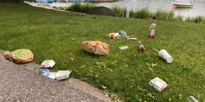Littering - So sah es am Sonntag am Zürcher Seebecken aus