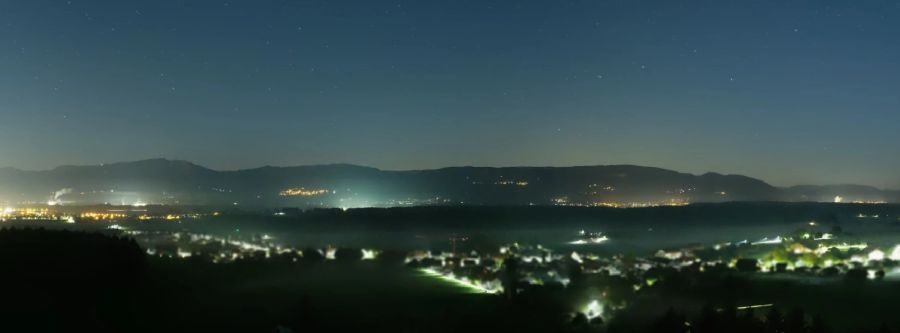 Die Polarlichter waren bereits Ende September von der Schweiz aus zu sehen. Hier etwa über Etziken SO.