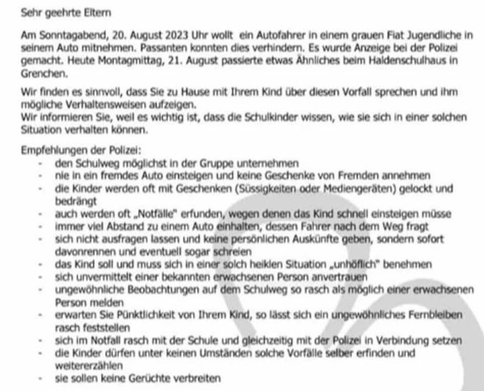 Das Schreiben des Schulverbands Bucheggberg wurde auch auf Social Media geteilt. Schreiben
