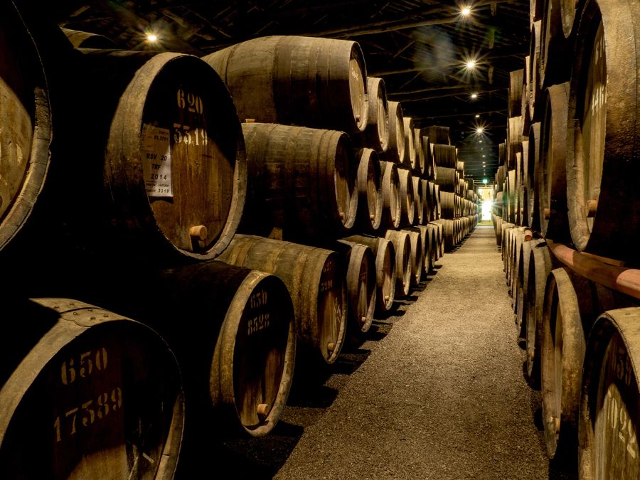 Portwein Fässer Lager Holz Keller