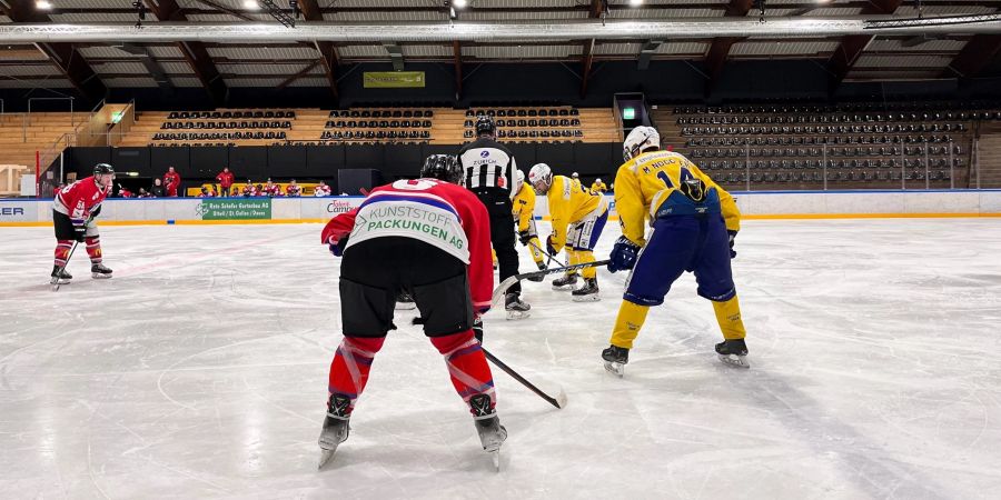 Eishockeyspieler auf dem Eis.