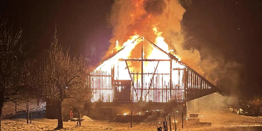 Brand in Bauernhaus