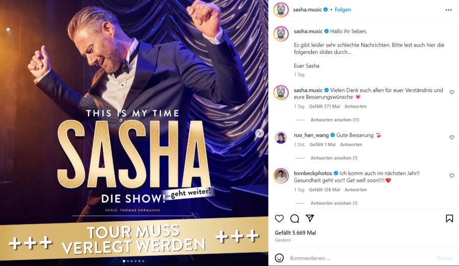 sasha tour abgesagt