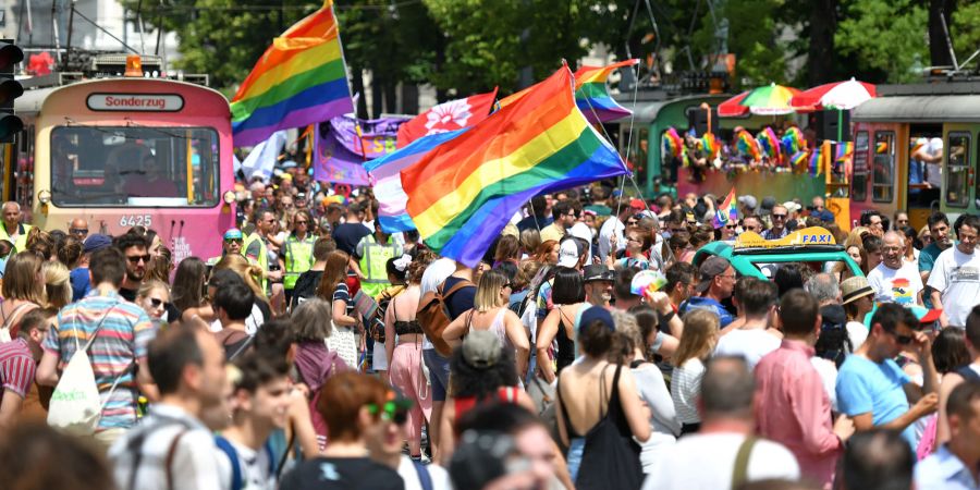 Regenbogenparade für LGBTQ+ in Wien.