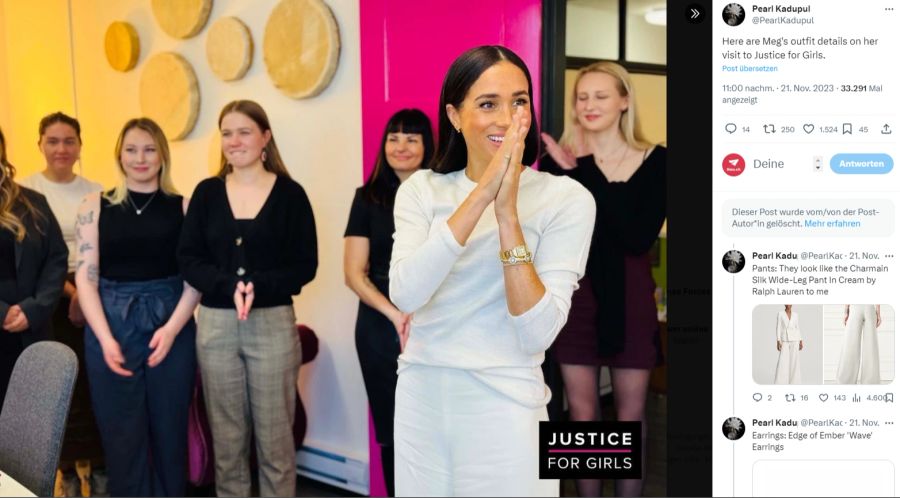 Meghan Markle bei der Organisation «Justice for Girls» in Vancouver.