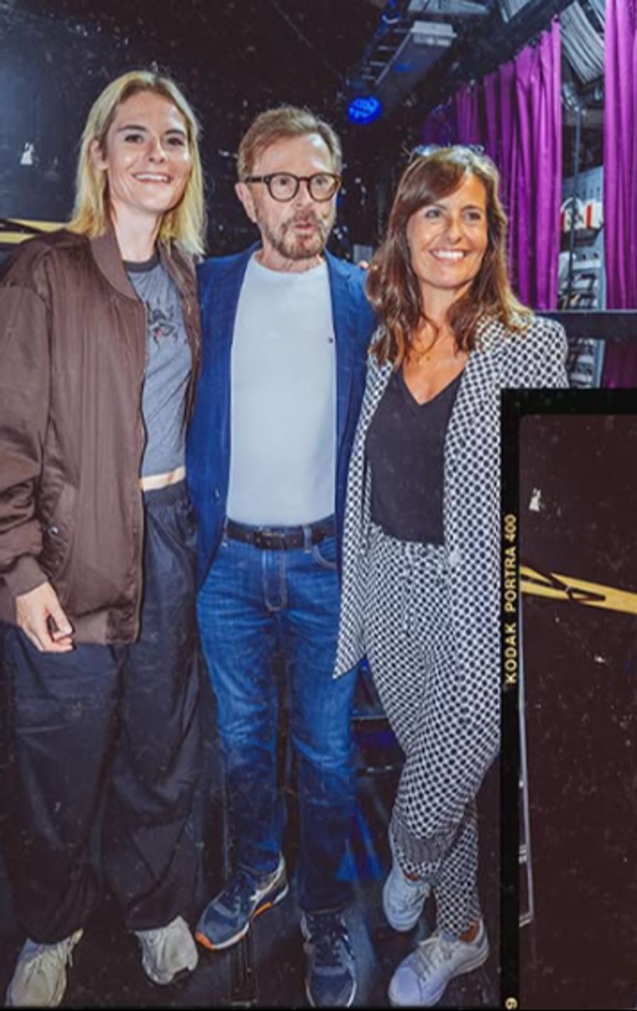 Sandra Studer und Hazel Brugger mit Björn Ulvaeus von ABBA.