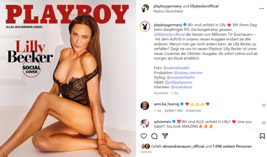Lilly Becker ziert das «Playboy»-Cover.