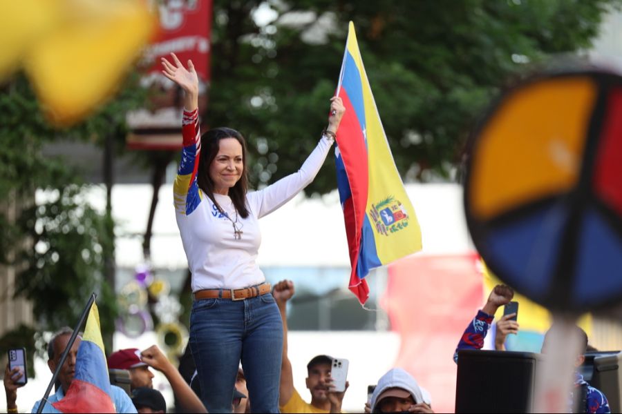 Machado hier im Januar 2025 auf den Strassen von Venezuelas Hauptstadt Caracas