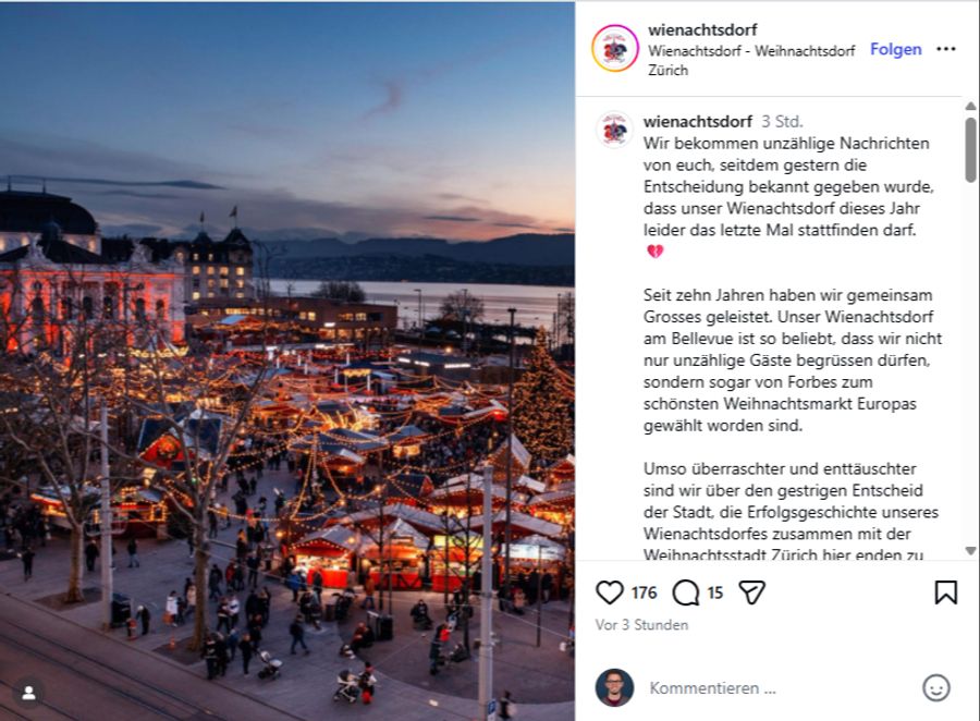 Die Betreiber zeigen sich in einem Statement auf Instagram «überrascht und enttäuscht».