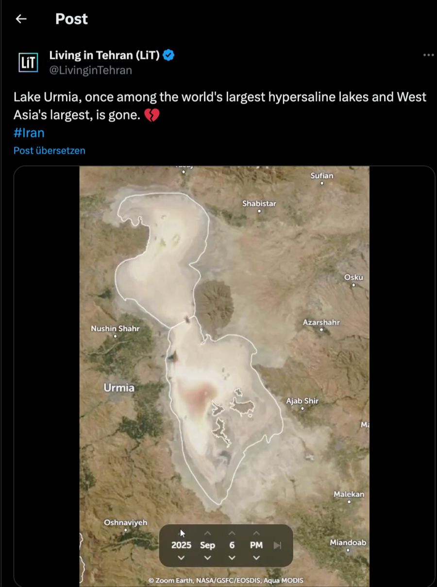 Salzsee Urmia Satellitenbilder