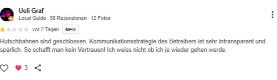 Ueli Graf schreibt, dass er möglicherweise nicht wieder komme.