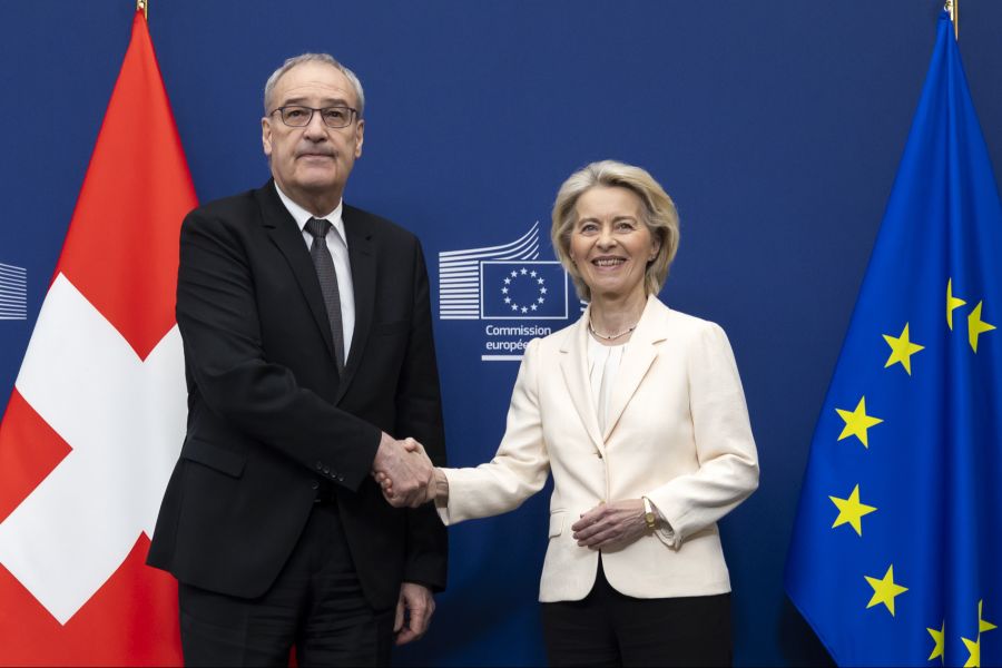 Unterzeichnet wurden die Verträge von Bundespräsident Guy Parmelin und EU-Kommissionspräsidentin Ursula von der Leyen.