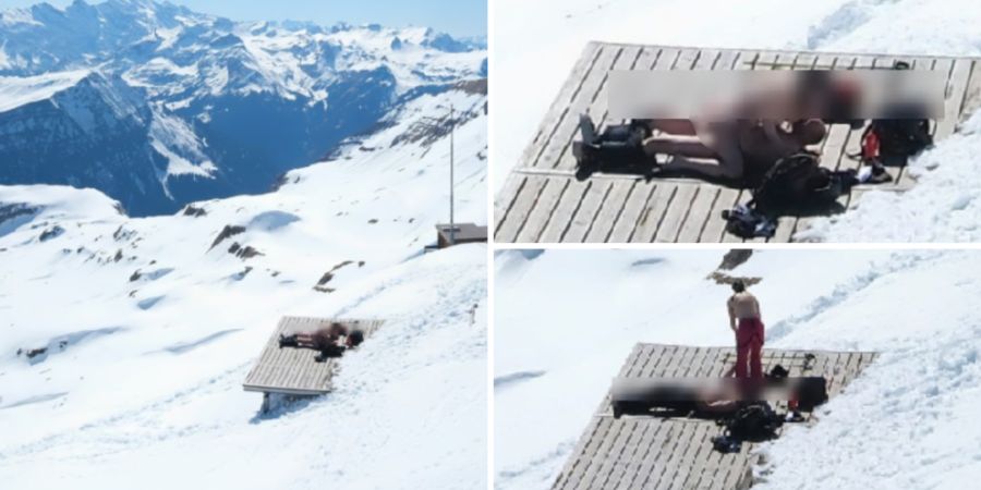 Doch! Die Kamera filmt das Pärchen beim Schäferstündchen am auf über 2'600 Meter über Meer.