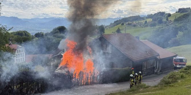 Brand Gartenhauses Wolfhalden
