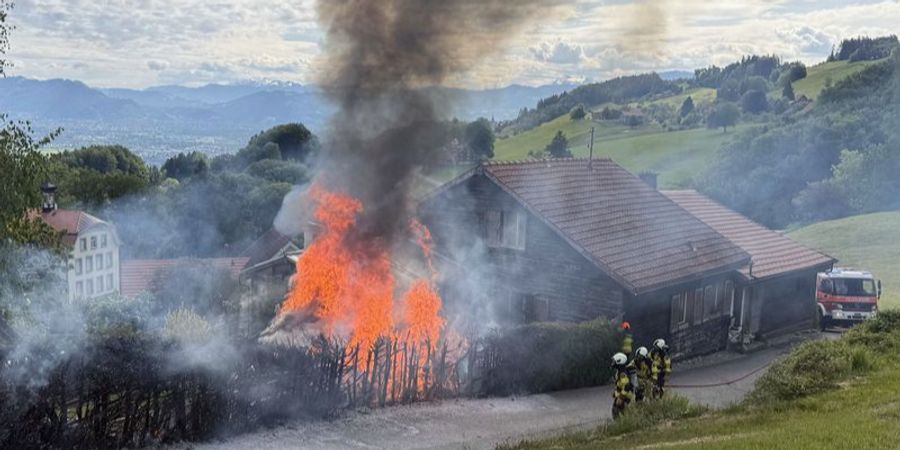 Brand Gartenhauses Wolfhalden