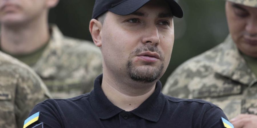 HANDOUT - Generalmajor Kyrylo Budanow, Leiter des militärischen Geheimdienstes HUR, nimmt an der Zeremonie anlässlich des Tages der Nationalflagge teil. Foto: Uncredited/Ukrainian Pre...