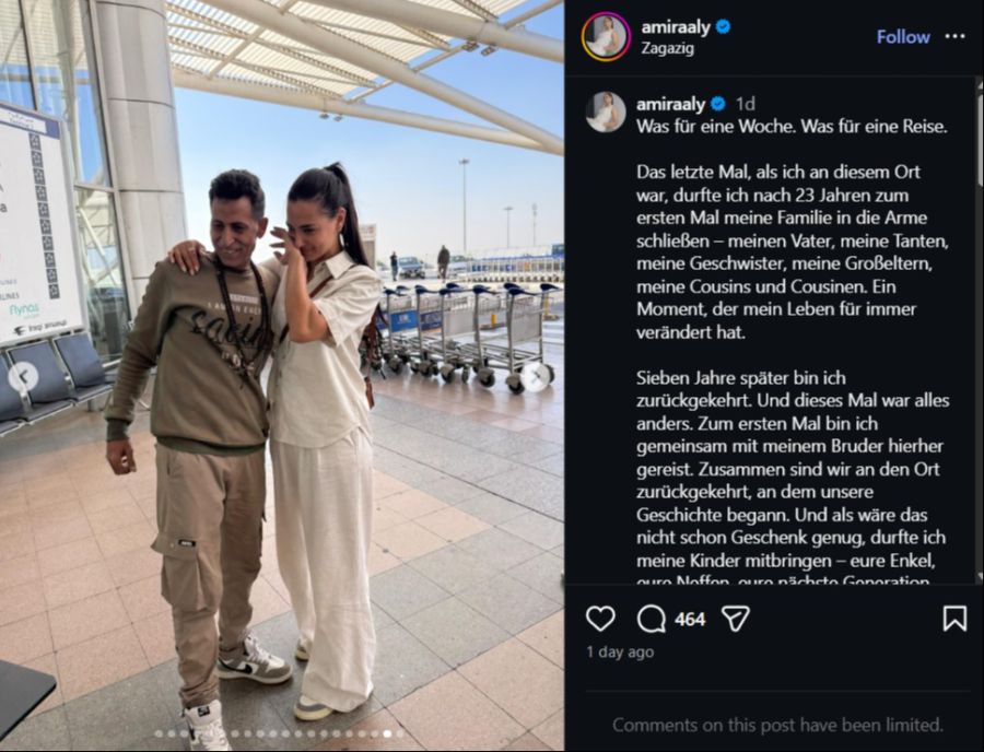 Amira Aly (33) hat zuletzt private Einblicke in ihre Reise in die Heimat ihres Vaters nach Ägypten gegeben.