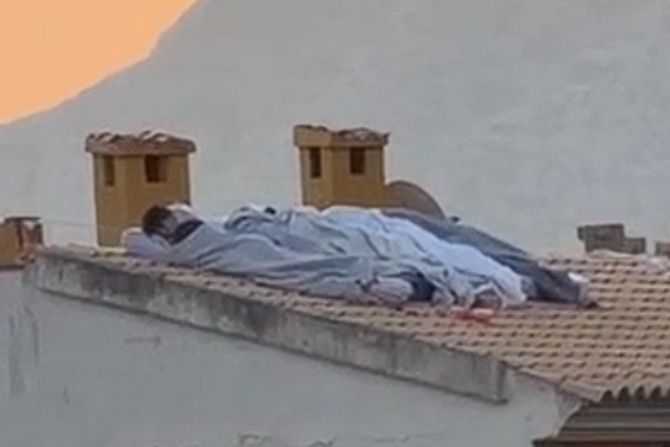 durmiendo en el tejado