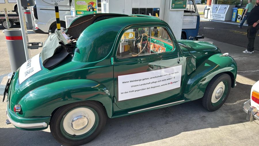 ... machen auf das Anliegen der Weinbauern aufmerksam.