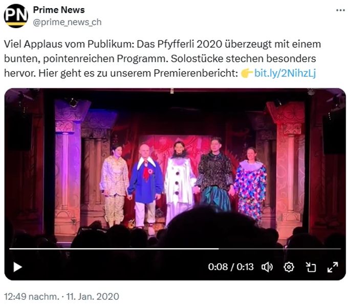 Applaus vom Publikum: Das Pfyfferli 2020 Vorfasnacht 2025