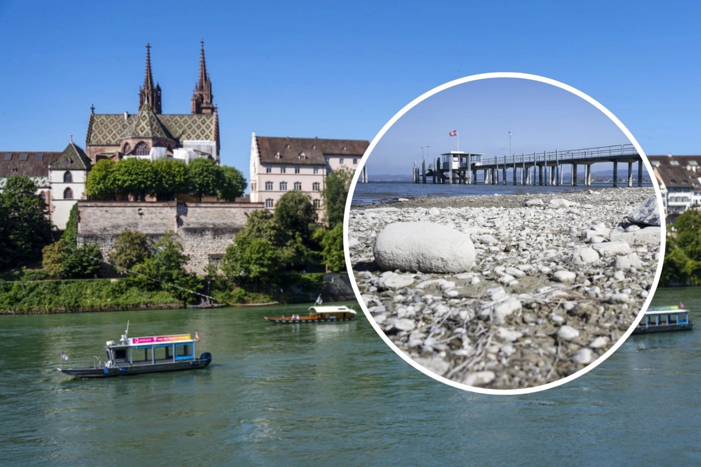 Rheinfall wegen niedrigem Wasserstand kaum zu erkennen | Nau.ch