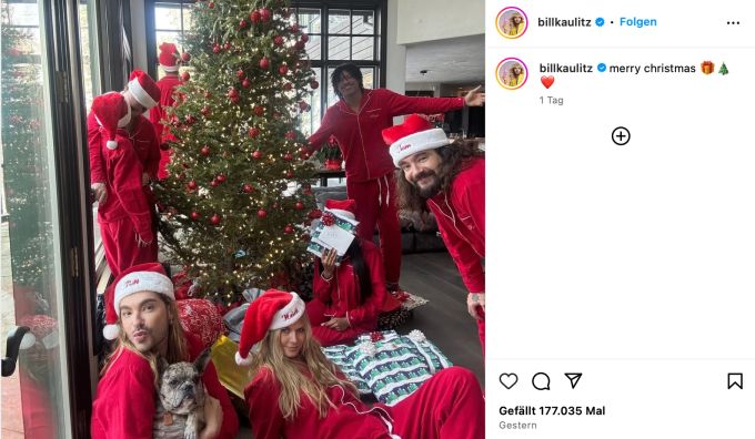 Die Klum-Kaulitz-Familie: Bill Kaulitz verletzte sich im gemeinsamen Skiurlaub. tom bill kaulitz heidi