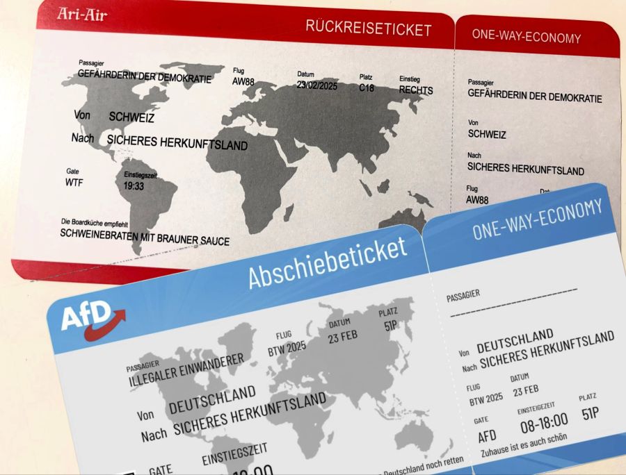 Abschiebeticket Rückreiseticket Alice Weidel