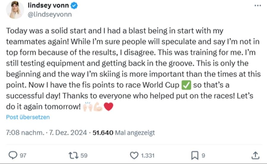 Lindsey Vonn Twitter