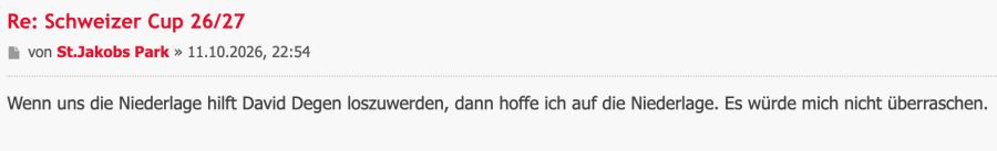Dieser Anhänger würde eine Niederlage des FC Basel in Kauf nehmen, wenn David Degen dann geht.