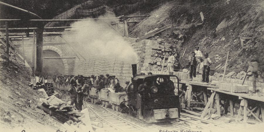 Die Südseite des Rickentunnels um 1905.