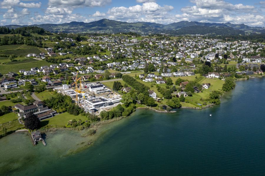 Roger Federers Anwesen in Rapperswil-Jona während der Bauarbeiten im Jahr 2024.
